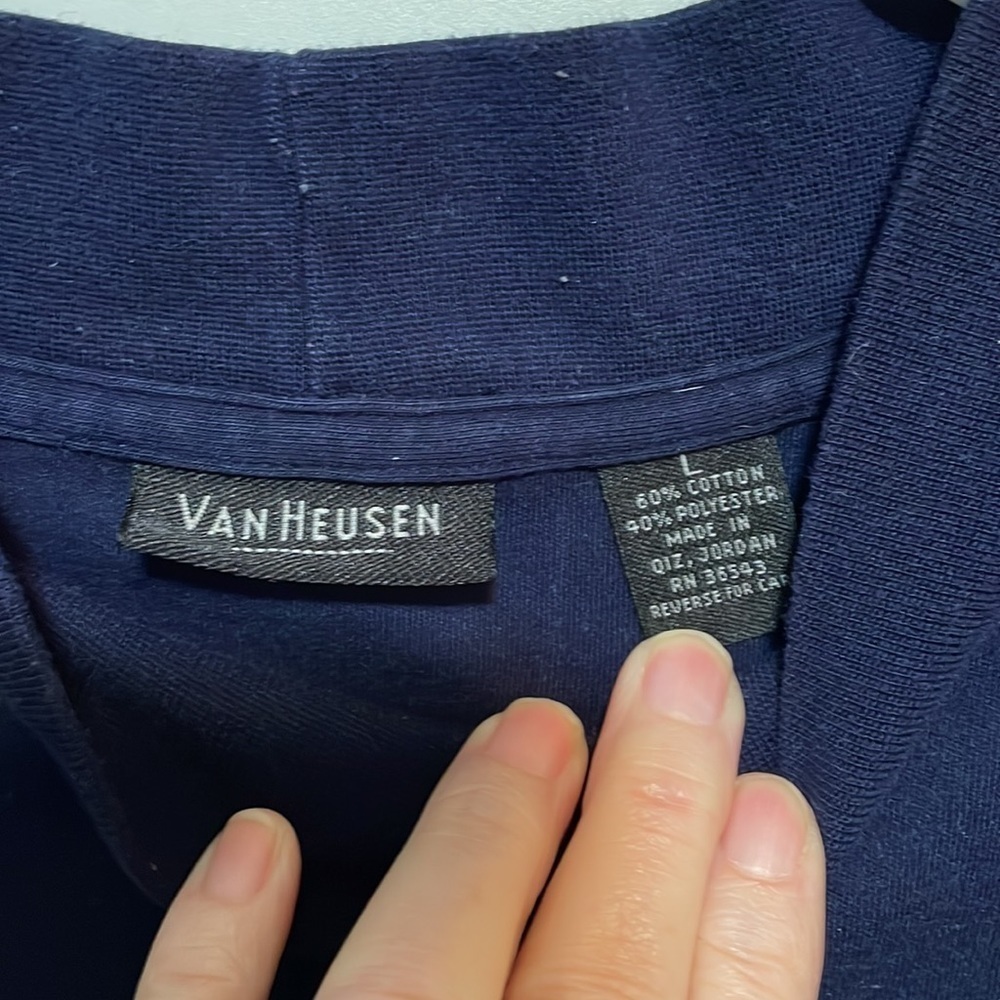 Mens navy blue high neck shirt - Picture 3 of 6